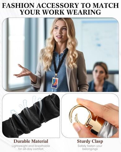 Geyoga 3 PCS Scrunchie Lanyard لشارات الهوية Scrunchy Dearchain مع إغلاق مقطع للمعلم in Saudi Arabia