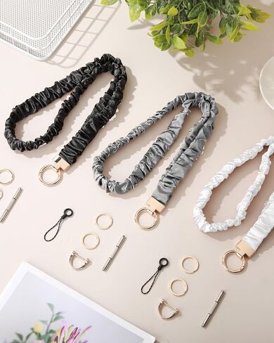 Geyoga 3 PCS Scrunchie Lanyard لشارات الهوية Scrunchy Dearchain مع إغلاق مقطع للمعلم in Saudi Arabia