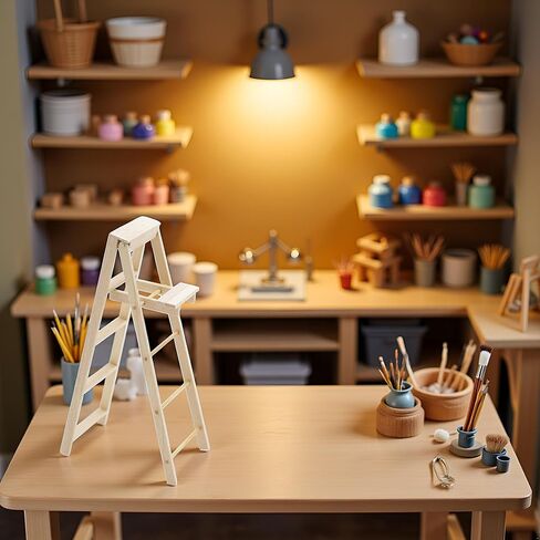 1/12 النطاق المصغر خطوة دمى سلم دمى الأثاث المصغر للدمى لتخطيط الديكور نموذج سلم ، DIY DOLL HOUSE KIT in Saudi Arabia