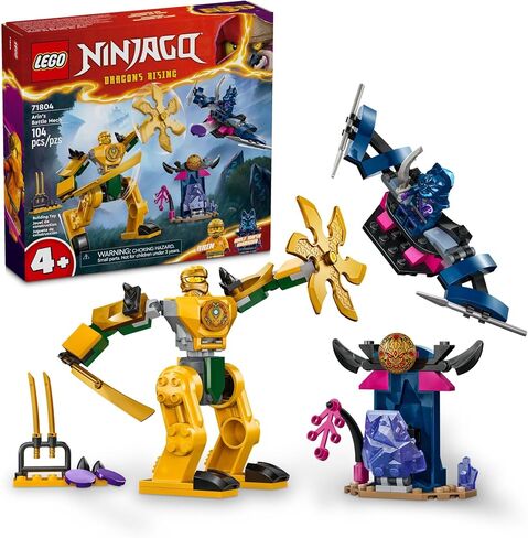 LEGO NINJAGO Arin’s Battle Mech, Ninja Toy Set for Kids with Arin Ninja Minifigure and Katana Sword Accessory, Gift Idea for Boys and Girls Aged 4 Years Old and Up, 71804 in Saudi Arabia