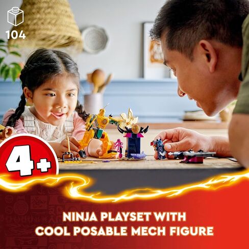 LEGO NINJAGO Arin’s Battle Mech, Ninja Toy Set for Kids with Arin Ninja Minifigure and Katana Sword Accessory, Gift Idea for Boys and Girls Aged 4 Years Old and Up, 71804 in Saudi Arabia