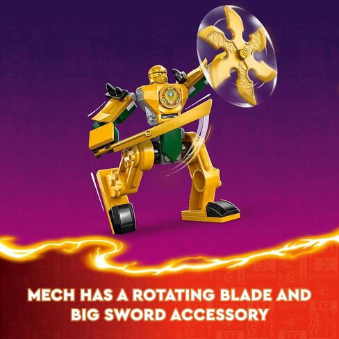 LEGO NINJAGO Arin’s Battle Mech, Ninja Toy Set for Kids with Arin Ninja Minifigure and Katana Sword Accessory, Gift Idea for Boys and Girls Aged 4 Years Old and Up, 71804 in Saudi Arabia