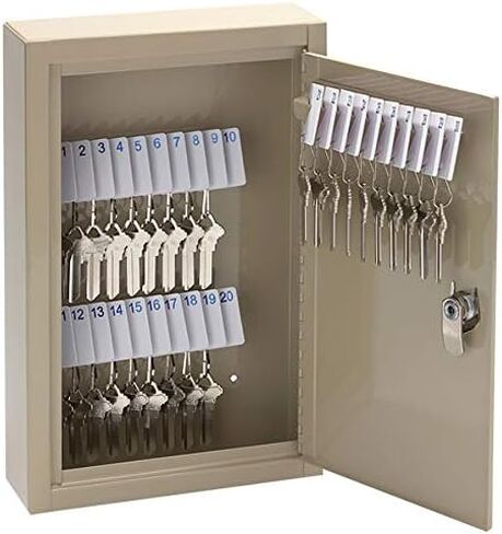 Office Depot High-Security Locking 30-Key Cabinet, 12 1/8in.H x 8 1/8in.W x 2 1/2in.D, Sand, 201903003 in Saudi Arabia