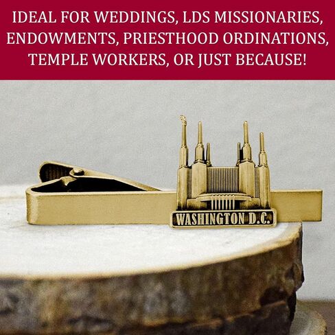 Lifebeats Washington DC Temple,Antique Gold Temple Tieclip by Ringmasters in Kuwait