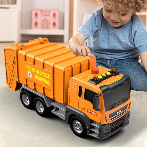 Dwi Dowellin Crane Truck Thare للأطفال الصغار 2-4 ، 3-5 | لعبة البناء مع ذراع الدوران والصوت والأضواء | شاحنات للأولاد ، هدية لـ 3 4 5 5 سنوات أولاد يبلغون من العمر in Kuwait