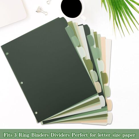Whaline 16 PCS/ 2 SEGE SAGE GREEN 3 RING BINDER DISIDERS COLLUTUL FEXT DISTERES in Kuwait