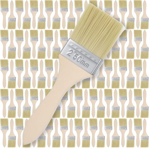 100 Pack 2 Inch Paint Brush Set, Bulk Bristle Chip Brushes, Paint Brushes for Painting Walls Furniture Wood, Brush for Art Painting Projects - Use for Varnish Glues Stains in Saudi Arabia