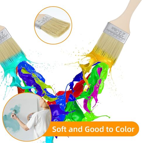 100 Pack 2 Inch Paint Brush Set, Bulk Bristle Chip Brushes, Paint Brushes for Painting Walls Furniture Wood, Brush for Art Painting Projects - Use for Varnish Glues Stains in Saudi Arabia