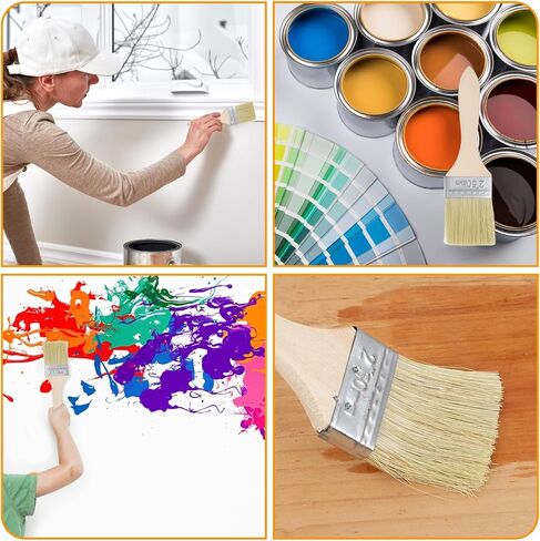 100 Pack 2 Inch Paint Brush Set, Bulk Bristle Chip Brushes, Paint Brushes for Painting Walls Furniture Wood, Brush for Art Painting Projects - Use for Varnish Glues Stains in Saudi Arabia