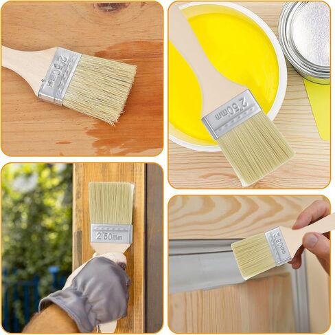 100 Pack 2 Inch Paint Brush Set, Bulk Bristle Chip Brushes, Paint Brushes for Painting Walls Furniture Wood, Brush for Art Painting Projects - Use for Varnish Glues Stains in Saudi Arabia
