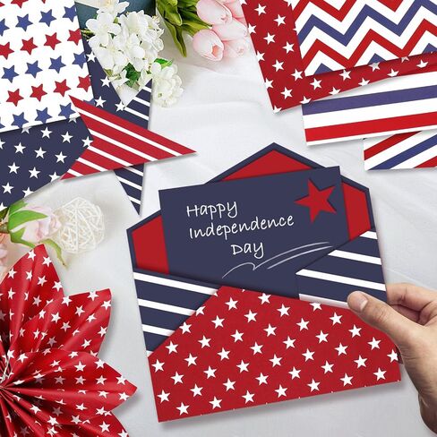 Konsait 36 sheets Patriotic Origami Paper 6x6, Red White and Blue Decorative Cardstock Double Sided Scrapbook Papers Craft Paper Sheets 4th of July Crafts Scrapbook Supplies in Saudi Arabia