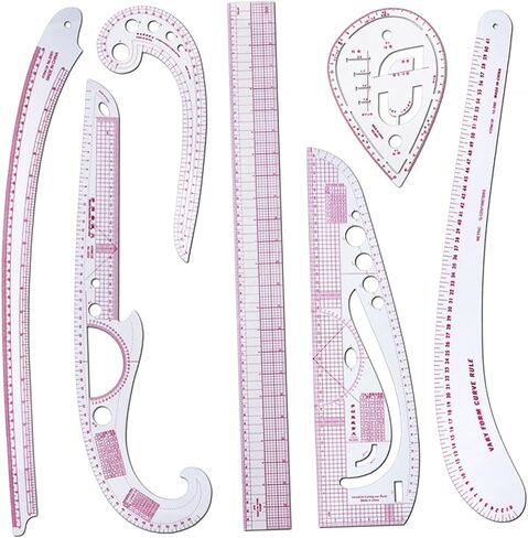 Clothing Pattern Making Ruler Dress Makers Ruler Measuring Tools Bendable Styling Sewing French Curve Ruler Set for Tailors, 6 Pieces in Saudi Arabia