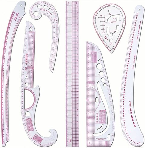 Clothing Pattern Making Ruler Dress Makers Ruler Measuring Tools Bendable Styling Sewing French Curve Ruler Set for Tailors, 6 Pieces in Saudi Arabia