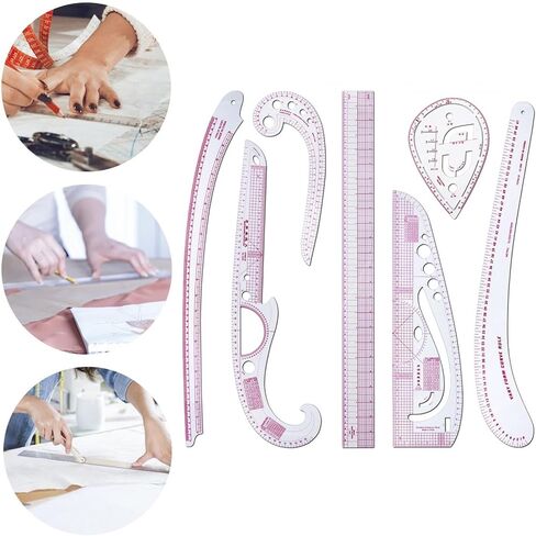 Clothing Pattern Making Ruler Dress Makers Ruler Measuring Tools Bendable Styling Sewing French Curve Ruler Set for Tailors, 6 Pieces in Saudi Arabia