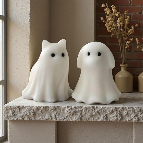 Halloween Animal Ghost Candle Mold, Cat Dog Resin Casting Ghost Silicone Molds, DIY Scented Candle Mold for Halloween Soap Molds (Cat+Dog) in Saudi Arabia