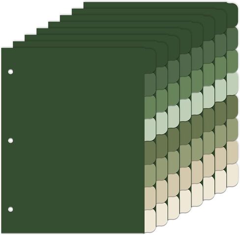 Whaline 16 PCS/ 2 SEGE SAGE GREEN 3 RING BINDER DISIDERS COLLUTUL FEXT DISTERES in Kuwait