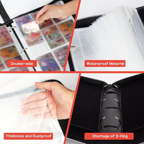 Trading Card Binder 9-Pocket 900 Cards, Premium PU Leather Zippered Album for TCG, MTG, Sports Cards — Fire Dragon Design, Oathfire Collector Edition in Saudi Arabia
