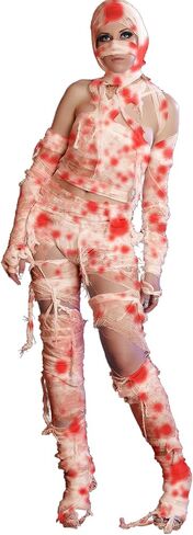 Preboun Halloween Mummy Lundage Wrap Bloody Gauze Zombie Makeup Props Creepy Costume Ldage Cosplay Party (Black ، 65.6 ft x 3.15 Inch) in Saudi Arabia