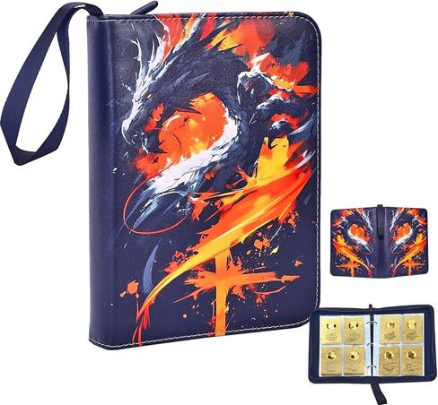 Card Card Binder 9 Pocket مع 50 جيبًا قابلاً للإزالة ، حامل بطاقة 900 جيوب مع حزام Zipper & Wrist ، ألبوم بطاقة للأولاد المراهقين ، TCG ، أنيمي ، اللعبة ، البطاقات الرياضية (Red & Black ، 9-Pocket) in Kuwait