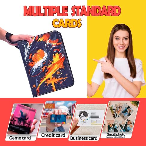 Card Card Binder 9 Pocket مع 50 جيبًا قابلاً للإزالة ، حامل بطاقة 900 جيوب مع حزام Zipper & Wrist ، ألبوم بطاقة للأولاد المراهقين ، TCG ، أنيمي ، اللعبة ، البطاقات الرياضية (Red & Black ، 9-Pocket) in Kuwait