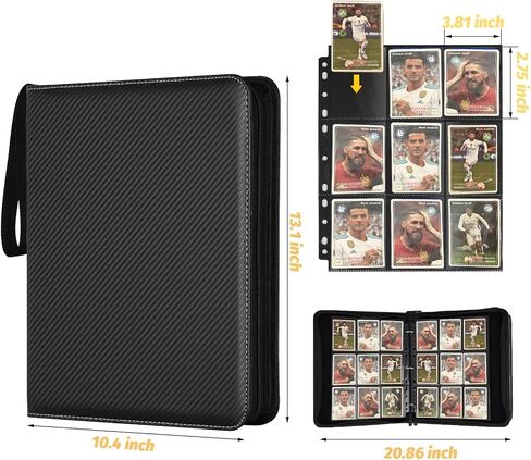 Card Card Binder 9 Pocket ، 540 Pockets Card Prolders ، Binder Card Collection ، مجلد ألبوم البطاقة لـ MTG ، TCG ، بطاقات رياضية ، بطاقات اللعبة (أسود) in Kuwait