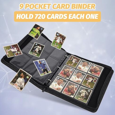 Card Card Binder 9 Pocket ، 540 Pockets Card Prolders ، Binder Card Collection ، مجلد ألبوم البطاقة لـ MTG ، TCG ، بطاقات رياضية ، بطاقات اللعبة (أسود) in Kuwait