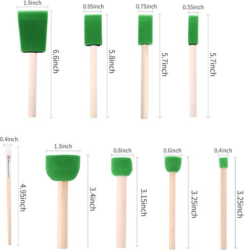 فرش الطلاء الرغوية (48 حزمة) 10 أحجام - اسفنجة الطلاء - فرش الرغوة الممتازة - تشكيلة فرشاة الطلاء الخفيفة الوزن والمتينة (الأزرق) in Kuwait