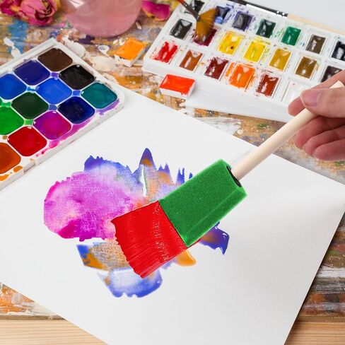 فرش الطلاء الرغوية (48 حزمة) 10 أحجام - اسفنجة الطلاء - فرش الرغوة الممتازة - تشكيلة فرشاة الطلاء الخفيفة الوزن والمتينة (الأزرق) in Kuwait