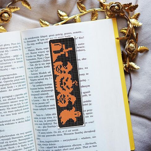 FREEBLOSS 6 Set Halloween Cross Stitch Bookmark Stamped Cross Stitch Kit with Magic Dream Patterns Skeleton Witch Cat Embroidery Kit with Instruction DIY Bookmark Kit for Gift Adults 8.67''x3'' in Saudi Arabia