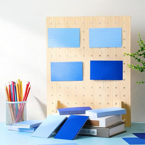 بطاقات الفهرس الأزرق 3x5 ، 400 COUNT BUNT NOTECARDS ، تصطف على البطاقات التعليمية المحددة لدراسة المكتب ، المنزل ، العودة إلى اللوازم المدرسية in Saudi Arabia