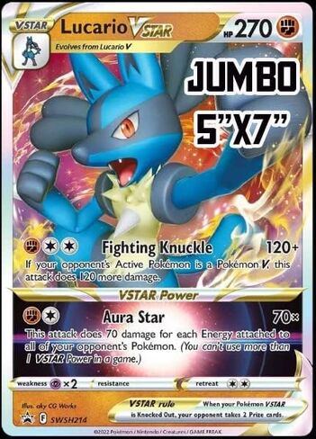 ** Jumbo ** Pokemon Card - Lucario Vstar -swsh214 - Black Star Promo in Saudi Arabia