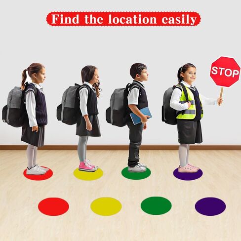 6 Inch Floor Stickers for Classroom, 32 PCS Multicolor Line up Floor Spots Markers, Self Adhesive Vinyl Circle Dots Stickers for Preschool Kindergarten Elementary Classroom Decorations Teachers Supply in Kuwait