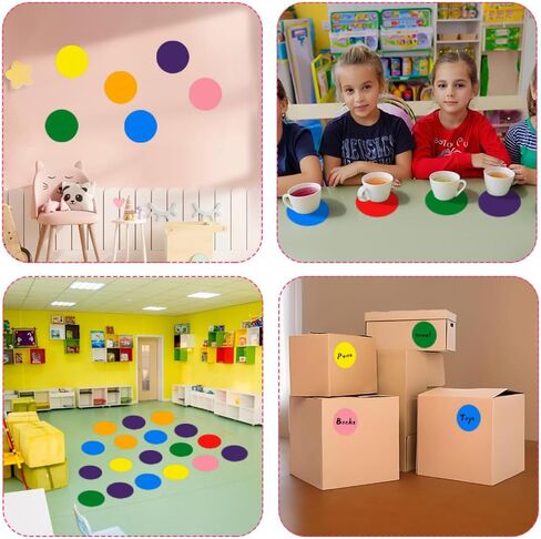 6 Inch Floor Stickers for Classroom, 32 PCS Multicolor Line up Floor Spots Markers, Self Adhesive Vinyl Circle Dots Stickers for Preschool Kindergarten Elementary Classroom Decorations Teachers Supply in Kuwait