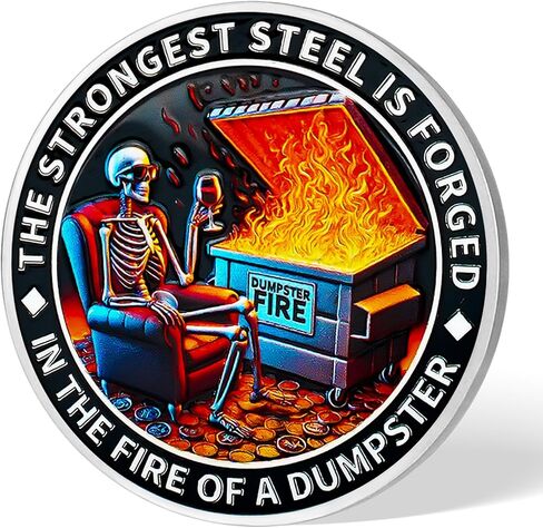 Fire Memento Mori Challenge Coin عملة إلهام فكاهية مع هذا الكلب الرفيع والهيكل العظمي المحمص للمرونة (قطعة واحدة) in Kuwait