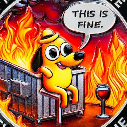 Fire Memento Mori Challenge Coin عملة إلهام فكاهية مع هذا الكلب الرفيع والهيكل العظمي المحمص للمرونة (قطعة واحدة) in Kuwait