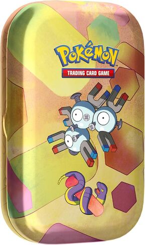 Pokémon TCG: Scarlet & Violet - 151 Mini Tin - Magneton (حزمان معززتين ، عملة واحدة وبطاقة فنية واحدة) in Kuwait