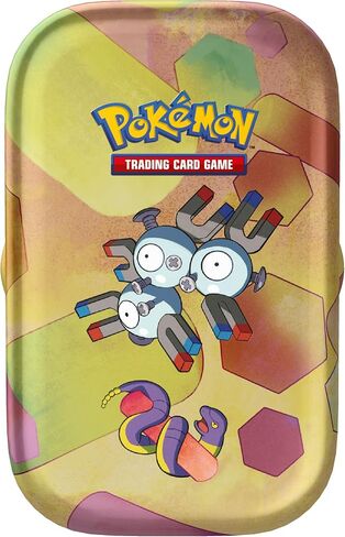 Pokémon TCG: Scarlet & Violet - 151 Mini Tin - Magneton (حزمان معززتين ، عملة واحدة وبطاقة فنية واحدة) in Kuwait