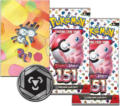 Pokémon TCG: Scarlet & Violet - 151 Mini Tin - Magneton (حزمان معززتين ، عملة واحدة وبطاقة فنية واحدة) in Kuwait