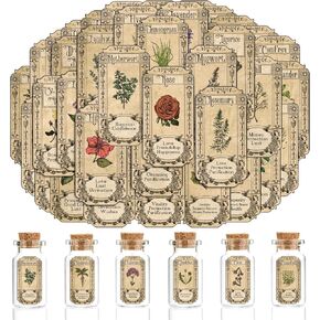 72Pcs Herb Stickers Lables for Jars Vintage Spice Apothecary Herb Spice Labels Stickers Spices Sticker Label for Bottles Tags Jars(herb72) in Kuwait