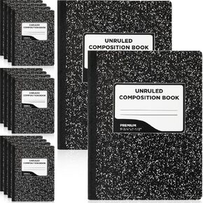 Fainne 12 Pack Black Marble Composition Notebooks Unruled Paper 100 Sheet 9-3/4 x 7-1/2" Marble Composition Books Bulk for Work School Office Hard Cover Comp Book School Supplies in Saudi Arabia