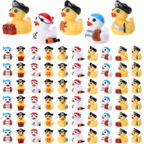 60 Pcs Mini Pirate Resin Ducks Pirate Figures Toy Tiny Resin Ducks Miniature Figures for Crafts Party Favors Dollhouse Halloween Decoration in Saudi Arabia