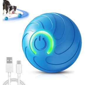 2025 New Interactive Dog Ball Toys, Vibrating Dog Ball, Moving Dogs Balls, Automatic Rolling Balls Toys, USB Rechargeable for Small Medium Dogs (Blue) in Saudi Arabia