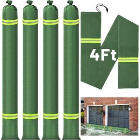 LANNEY Long Sand Bags for Flooding, 4 Pack 4 ft x 8 in Thickened Canvas Reusable Flood Protection Sandbags with Elastic Band and Reflective Stripes, Tube Water Barriers for Home Doors, Garage, Windows in Saudi Arabia
