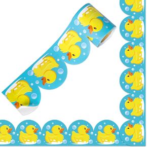 32.8 Ft Yellow Duck Bulletin Board Border Cute Rubber Duck Border Trim Self Adhesive Blue Yellow Bulletin Board Stickers Roll for Back to School Classroom Office Chalkboard Party Decor in Kuwait