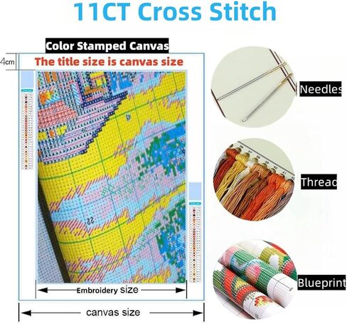 DIY Cross Stitch Kits Cartoon Panda Easy for Beginners with Hoop 11CT Needlepoint Embroidery Counted Stamped Cross Stitch Set Craft Wall Decor 20x20cm(6) in Saudi Arabia