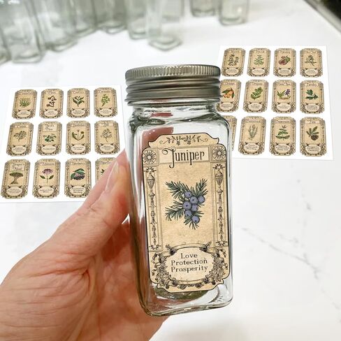 72Pcs Herb Stickers Lables for Jars Vintage Spice Apothecary Herb Spice Labels Stickers Spices Sticker Label for Bottles Tags Jars(herb72) in Kuwait