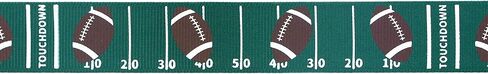 Ribbli Grosgrain Football Craft Ribbon,7/8-Inch x 10-Yard,Green/White/Brown in Saudi Arabia