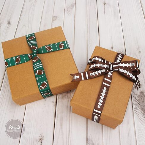 Ribbli Grosgrain Football Craft Ribbon,7/8-Inch x 10-Yard,Green/White/Brown in Saudi Arabia