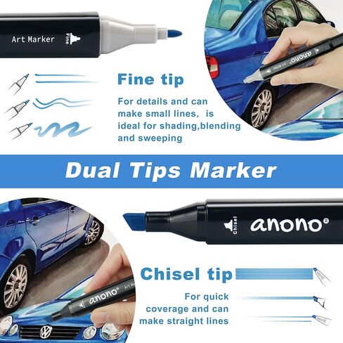 تتضمن علامات الكحول ANONO 60 ألوانًا ، وعلامات التلوين مع إزميل ونصائح رائعة ، حافلة ، مناسبة لطلاء الكتب والتلوين ، البرميل الأسود in Saudi Arabia