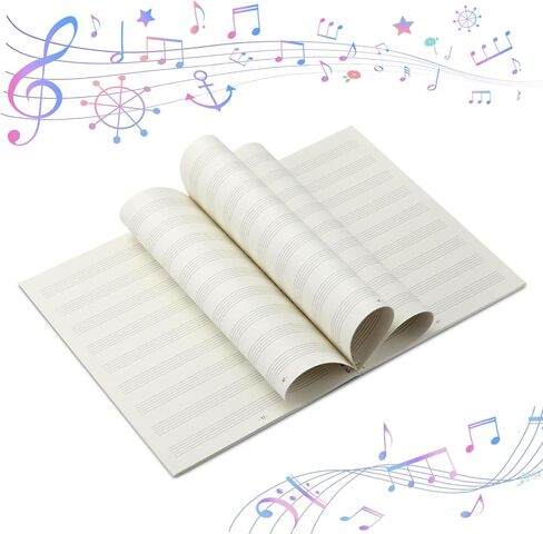 Mudor SPOON SPOAND SHOEP MUSIC BOOD ، 100 صفحة مخطوطة الموظفين مع 100 GSM ورقة سميكة ، غير محفوظ ، تكوين الجيتار البيانو للملحنين والطلاب والموسيقيين (الأزرق) in Kuwait